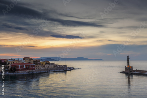 Old Venetian harbor of Chania town on Crete island, Greece.    © milangonda