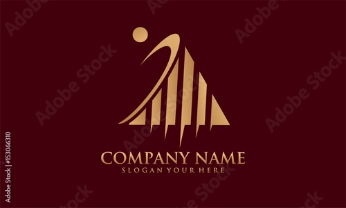 human abstract triangle business logo
