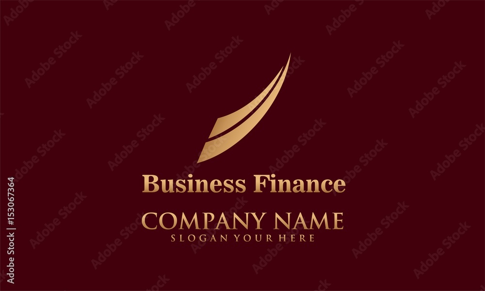 line abstract gold business finance logo