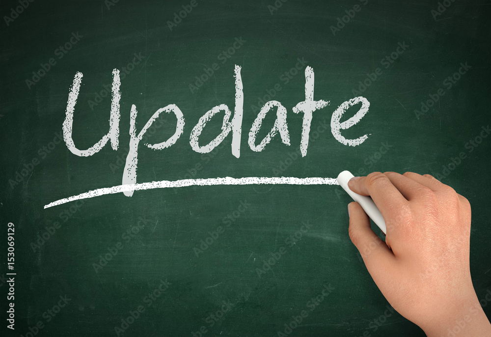 update chalkboard write 3d illustration