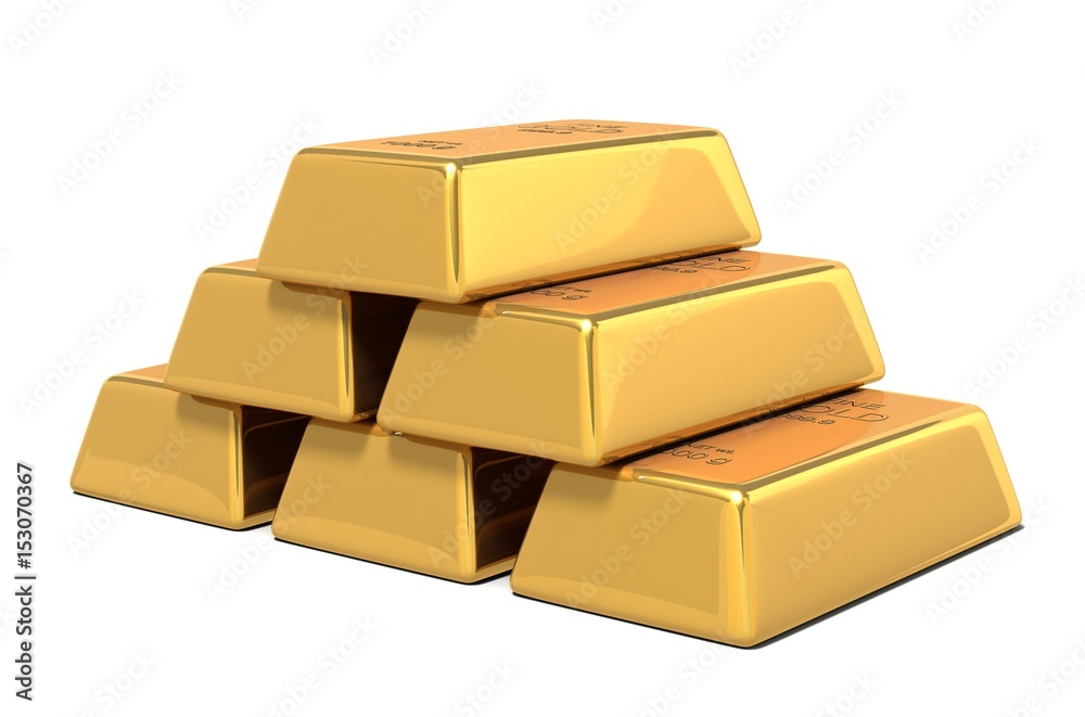 gold bars 3d illustration