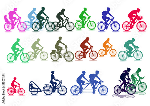 Radfahrer set illustration, isoliert
