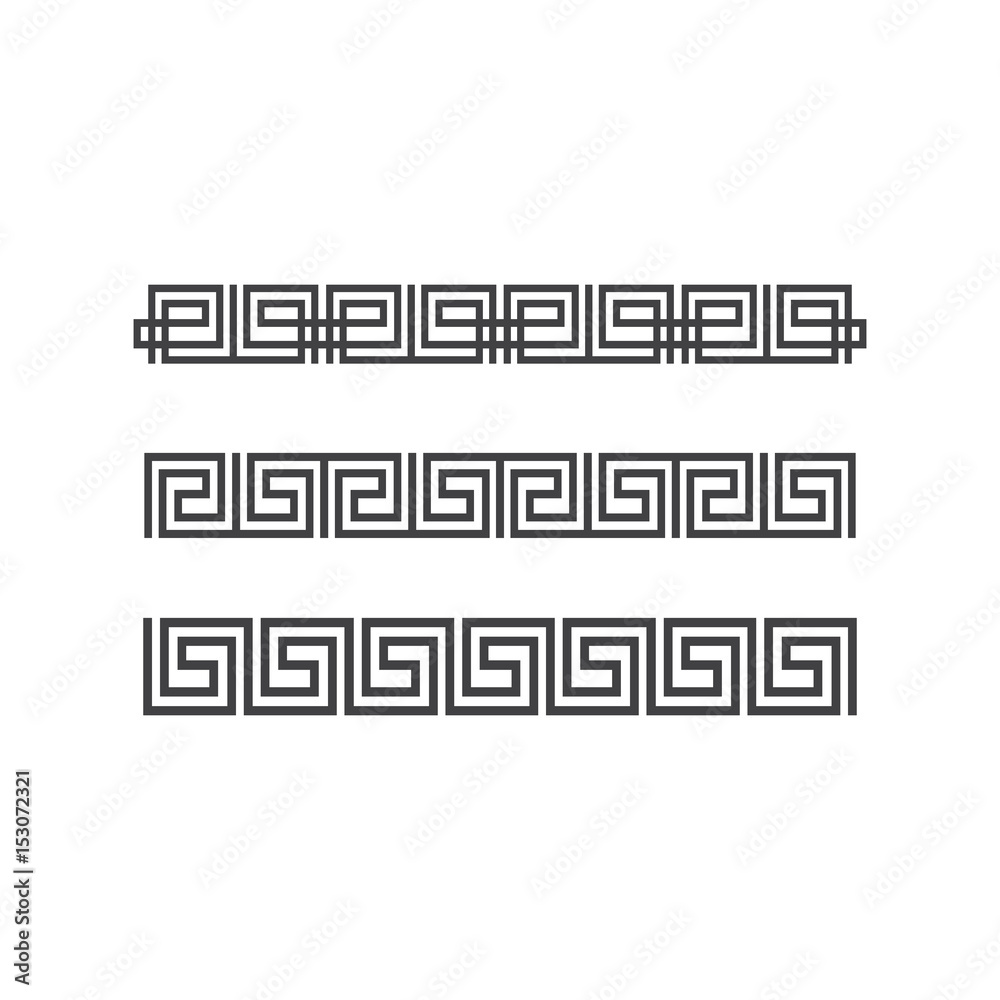 Seamless greek pattern set