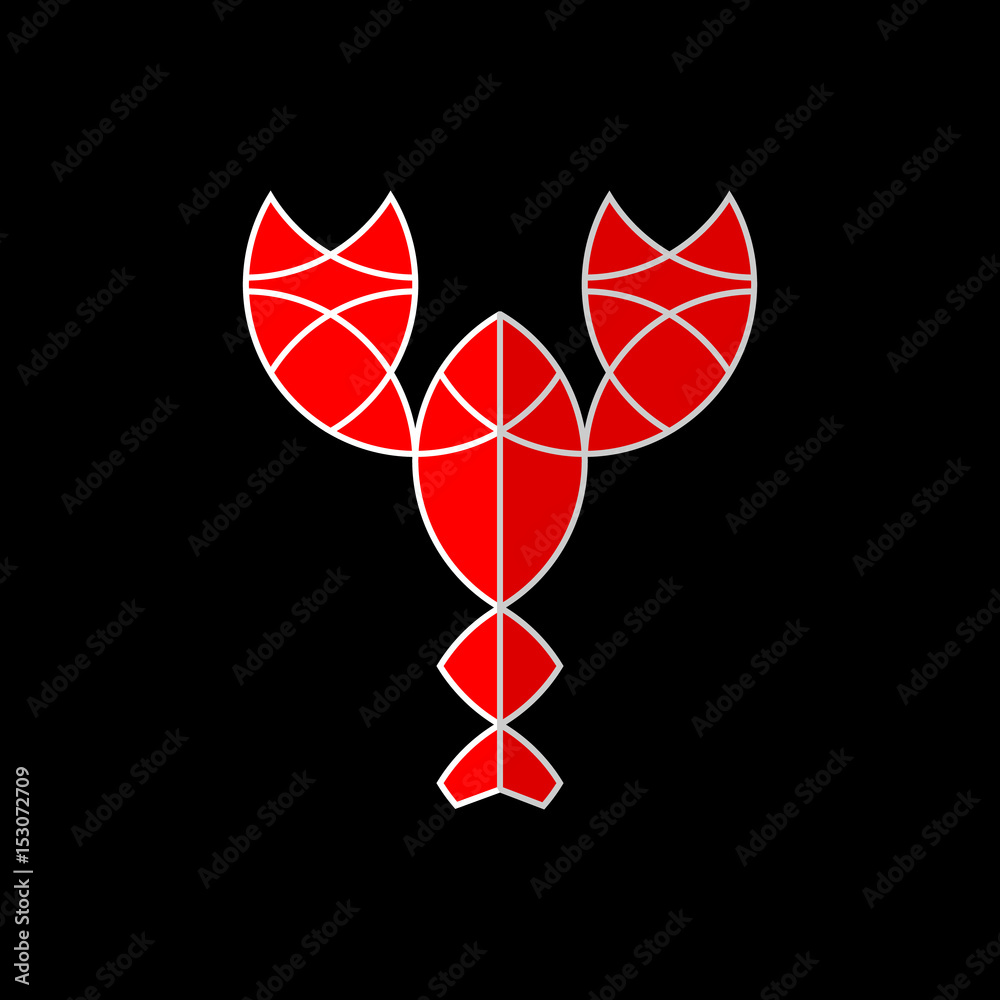 Abstract lobster vector logo. Abstract lobster vector logo.