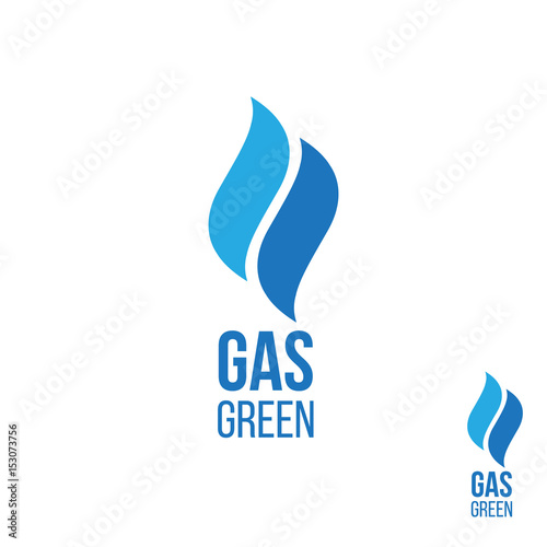Gas industry logos. Energy green fuel logo. Blue gas logo