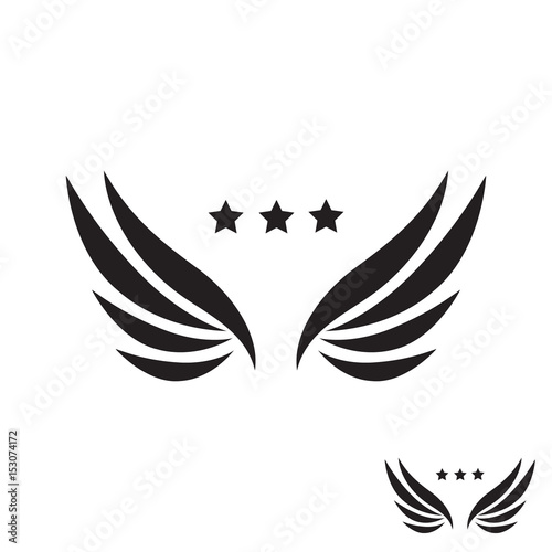  sketch of angel wings. Wings icons set