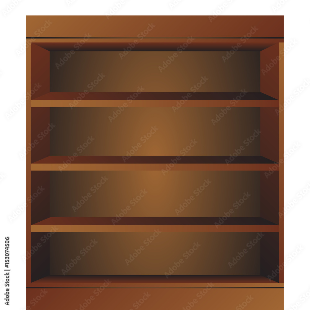 Wooden book shelf. Book shelf illustraton Wooden book shelf. Book shelf illustraton