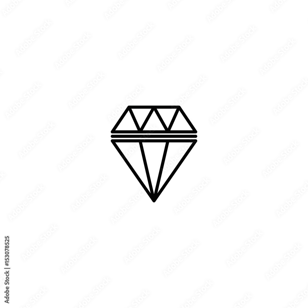 Outline diamond vector icon. Outline diamond vector icon.