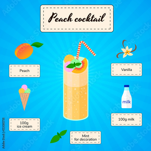 vector peach cocktail