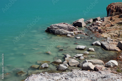 Balkhash lake, central Kazakhstan.Near Priozersk - former Soviet  anti-ballistic missile testing range Sary Shagan
 photo