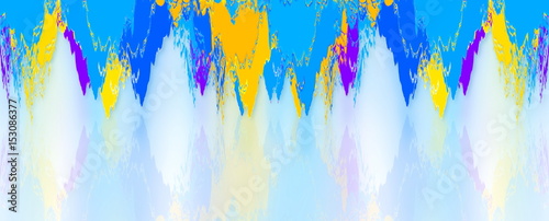 multicolored paint splashes or dripping on bluer color background