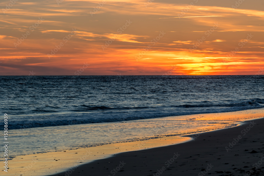 Sunset on the beach of Rota