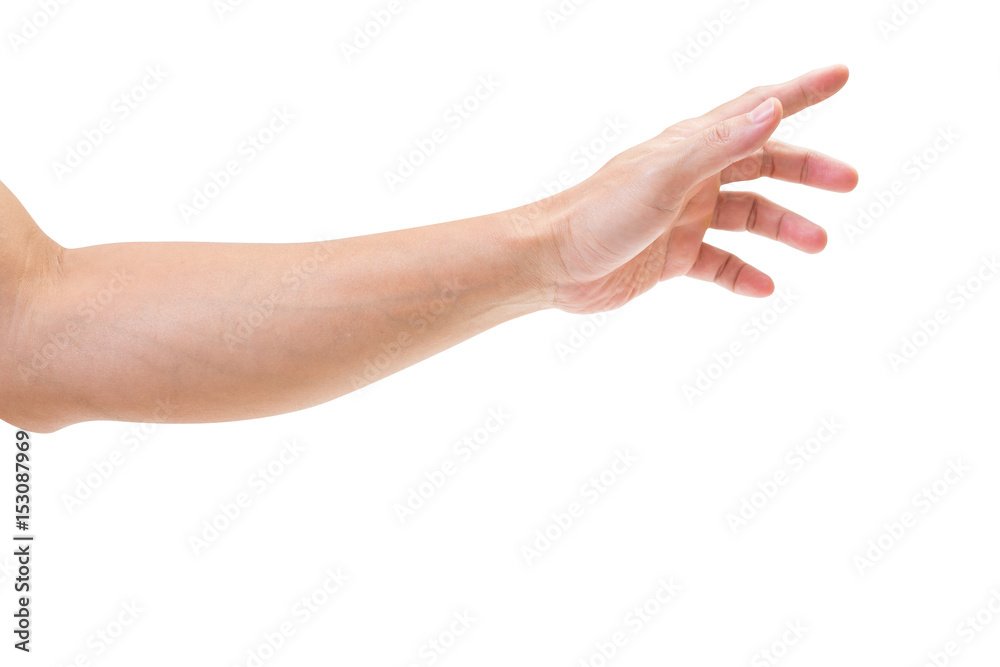 Man hand isolated on white background, clipping path Man hand isolated on white background, clipping path