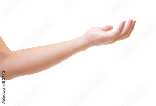 Man hand isolated on white background, clipping path © littlestocker