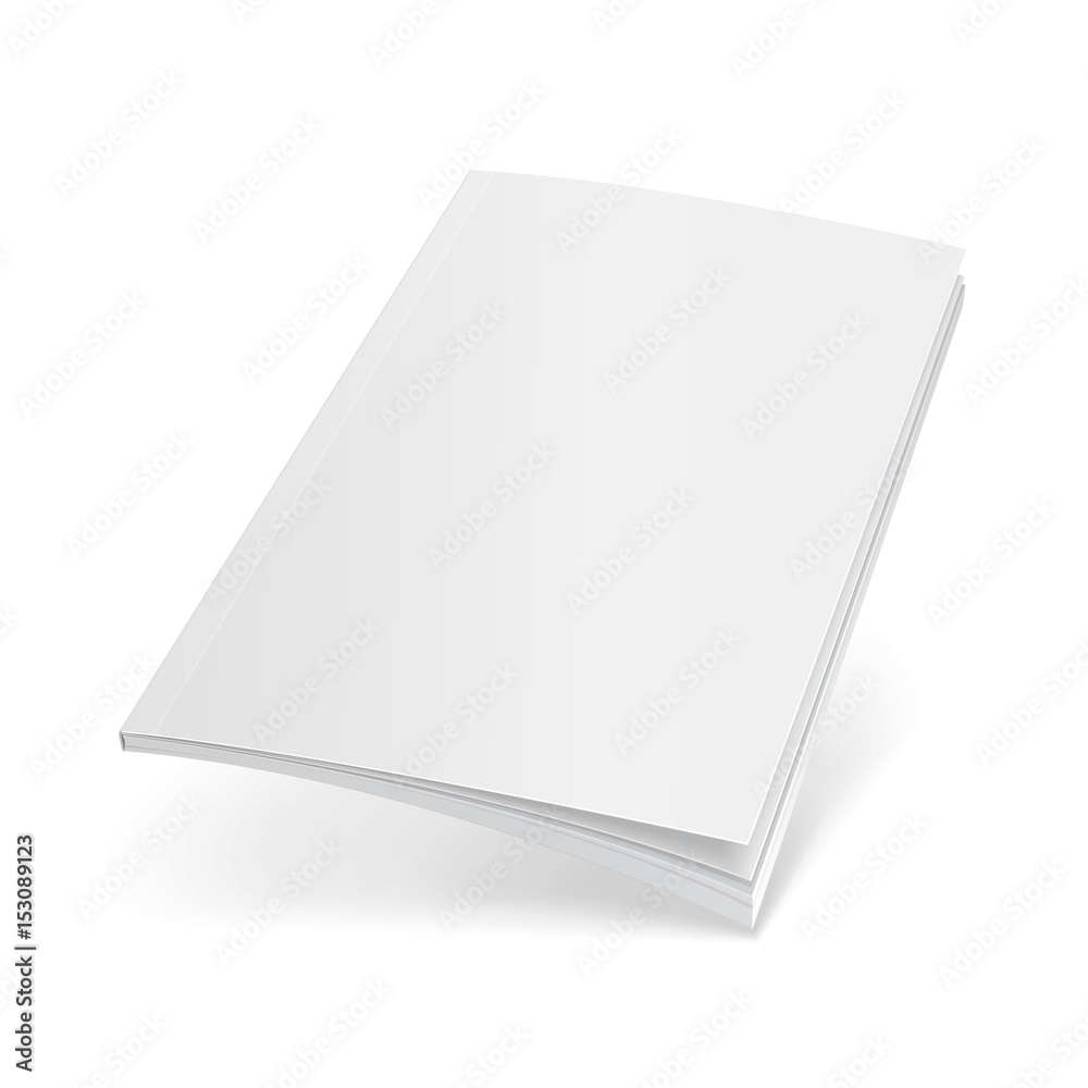 Blank Flying Cover Of Magazine, Book, Booklet, Brochure. Illustration Isolated On White Background. Mock Up Template Ready For Your Design. Vector EPS10 Blank Flying Cover Of Magazine, Book, Booklet, Brochure. Illustration Isolated On White Background. Mock Up Template Ready For Your Design. Vector EPS10