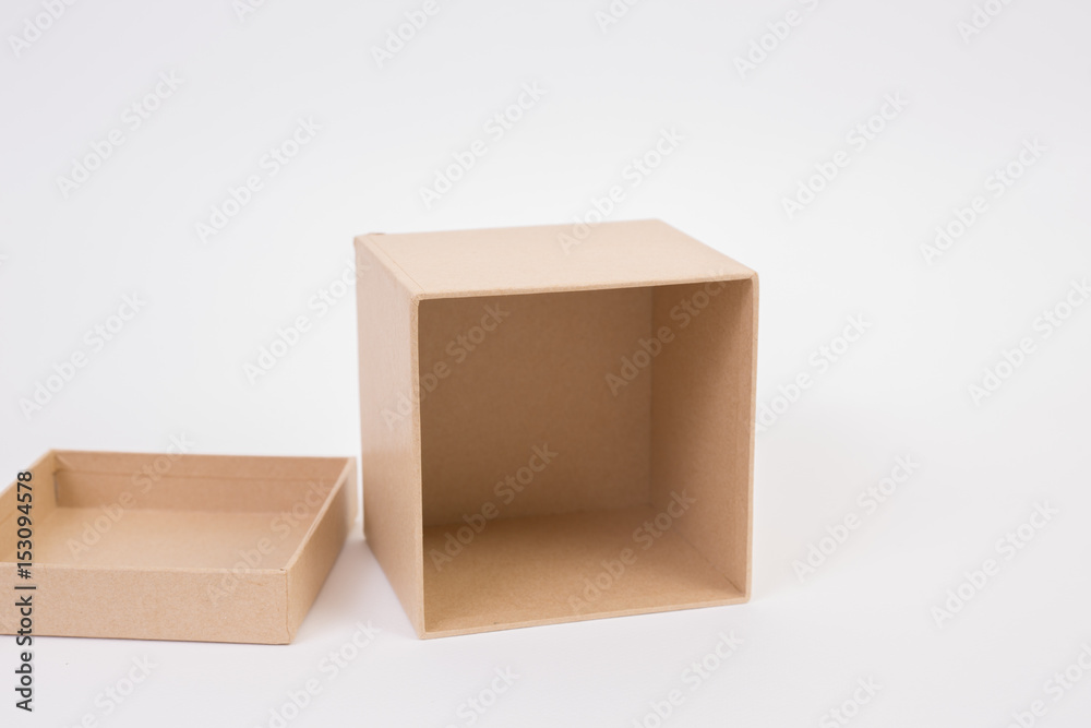 Brown paper box on white background Brown paper box on white background
