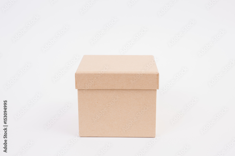 Brown paper box on white background Brown paper box on white background