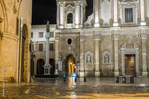 Cathedral in Brindisi by night, Italy © malajscy