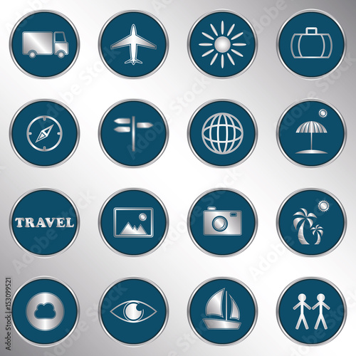 Travel icons. Vector buttons © kolesik