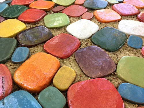 Colorful ceramic floor tiles