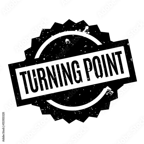 Turning Point rubber stamp. Grunge design with dust scratches. Effects can be easily removed for a clean, crisp look. Color is easily changed.