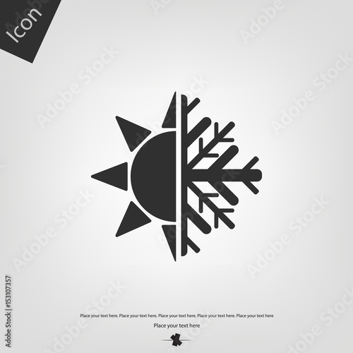 Sun and snow vector icon