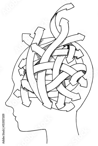 Confused mind concept vector