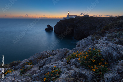 Lighthouse at Cape St. Vincent at dusk