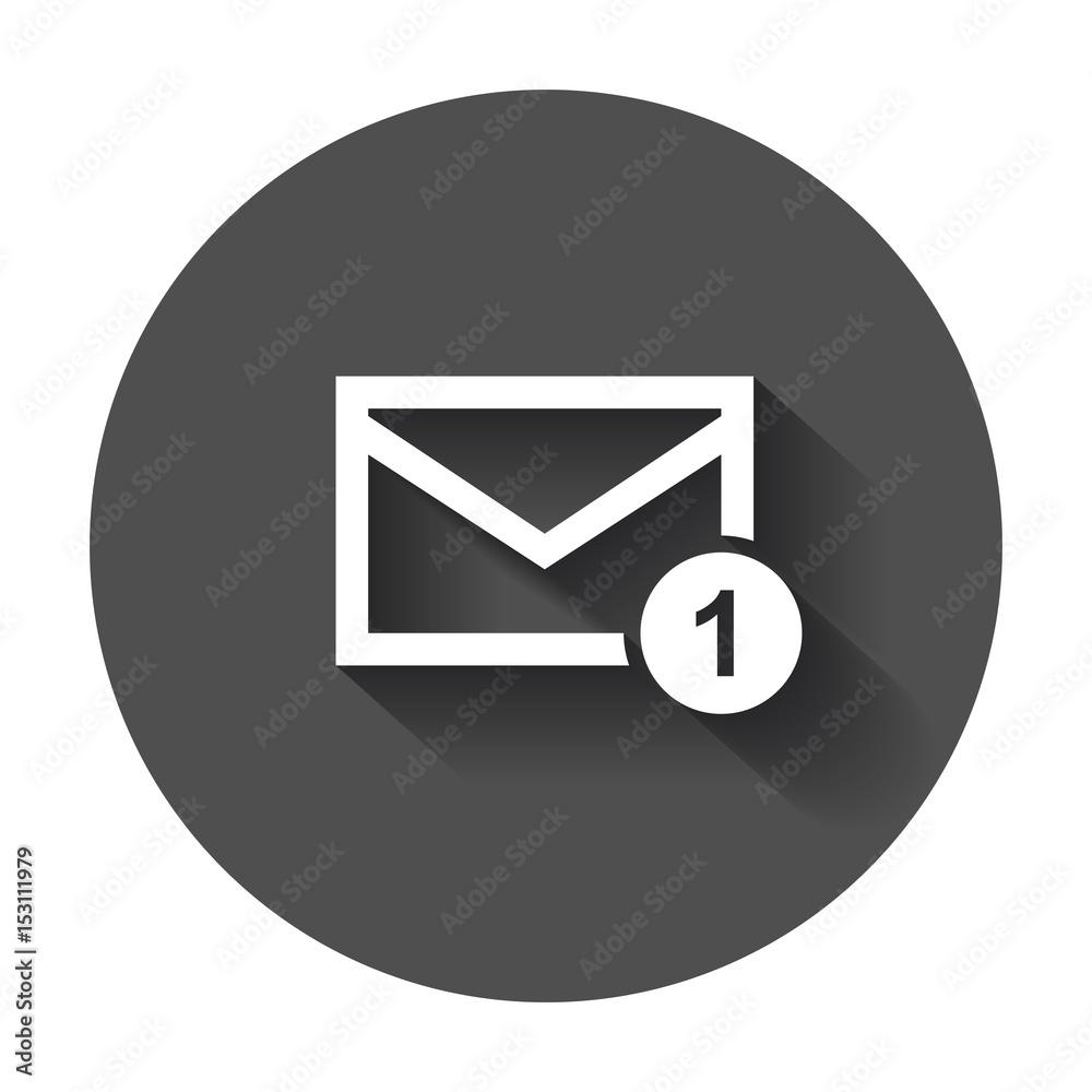 Mail envelope message vector icon. Mail illustration in flat style with long shadow. Mail envelope message vector icon. Mail illustration in flat style with long shadow.
