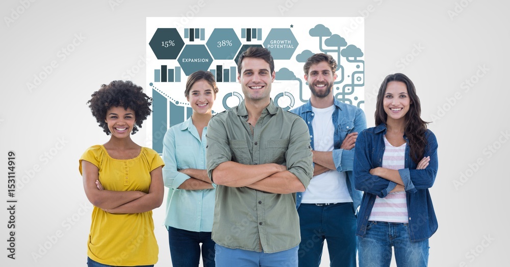 Fototapeta premium Casual business people with arms crossed 