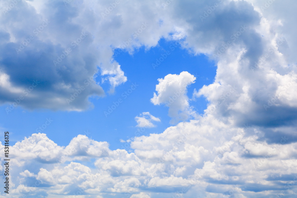 Fototapeta premium blue sky with rain cloud in summer art of nature beautiful and copy space for add text