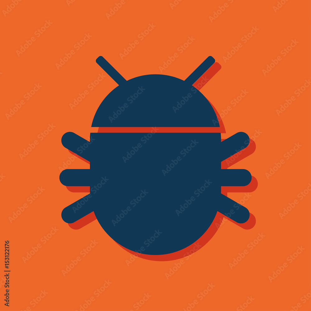 Bug flat icon. Vector illustration