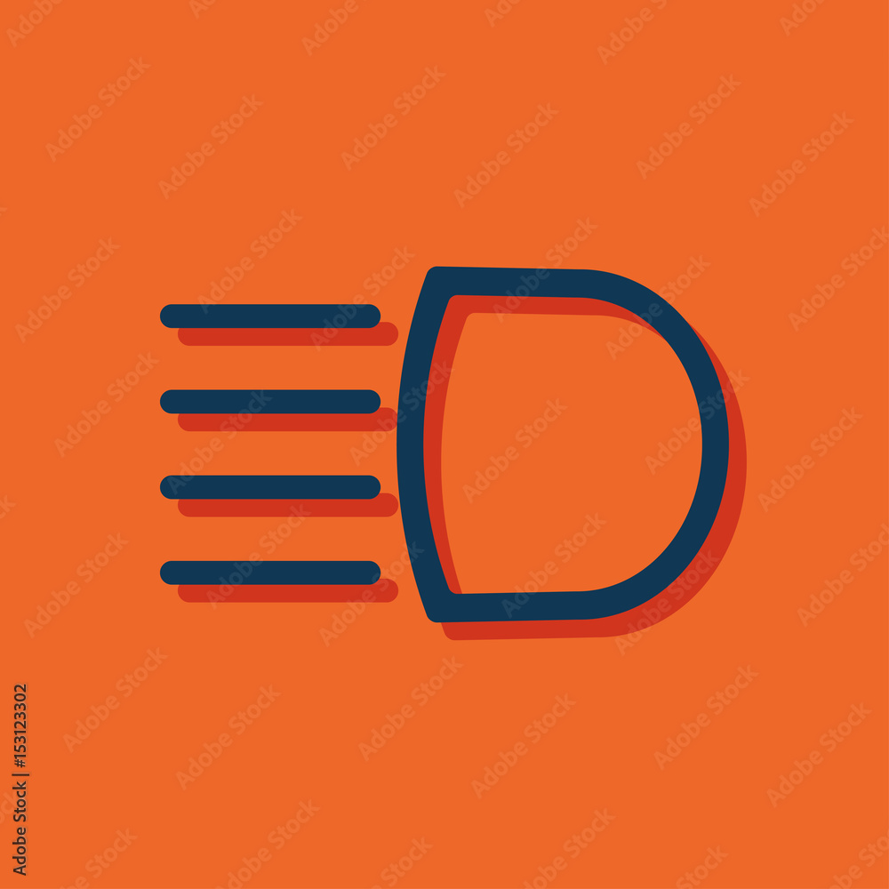 Headlight high beam symbol vector hmi dashboard flat icon Stock Vector