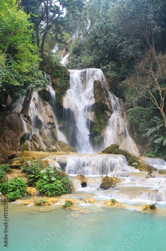 Fototapeta Naklejka Na Ścianę i Meble -  The Kuang Si Falls south of Luang Prabang, Laos
