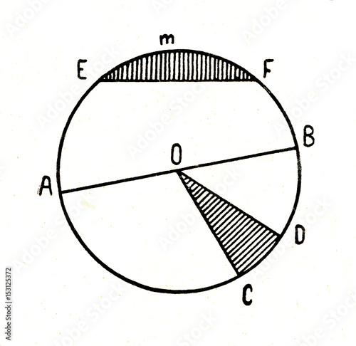 Diameter, sector and segment of circle photo