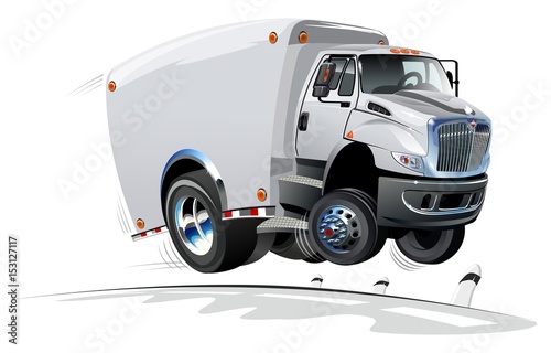 Cartoon delivery / cargo truck isolated on white background EPS-10 with transparency effects for one-click repaint