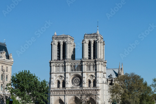 Notre Dame cathedral facade - Paris, France