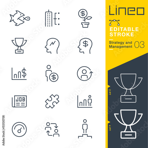 Lineo Editable Stroke - Strategy and Management outline icons
Vector Icons - Adjust stroke weight - Expand to any size - Change to any colour