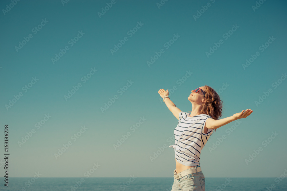 Happy woman on summer vacation