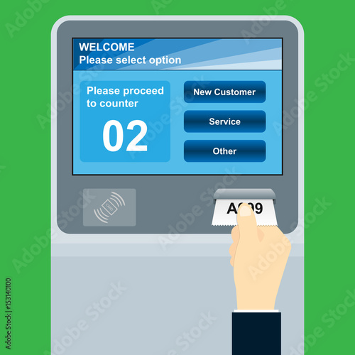 queue management system kiosk access control photo