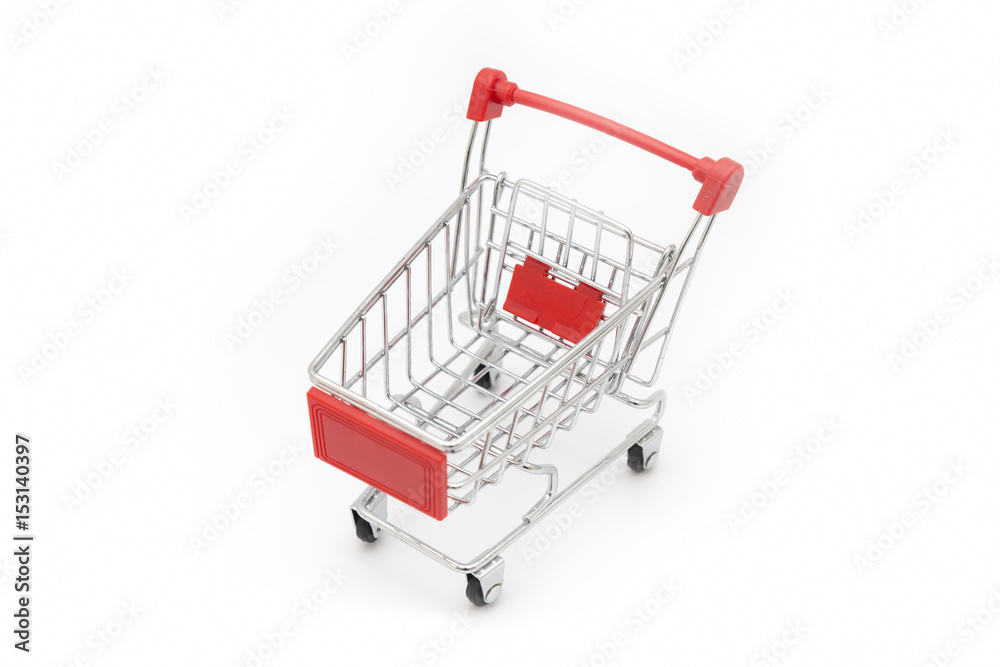 Empty Shopping Cart Isolated On White Background