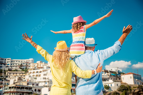 Happy family on summer vacation