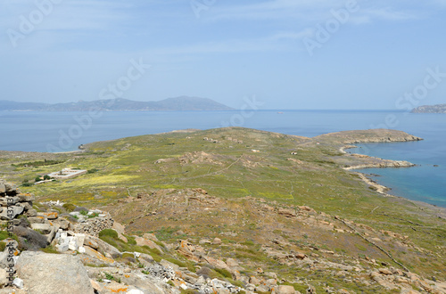 Le nord de l'île de Délos en Grèce