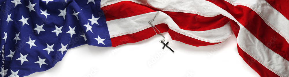 Red, white, and blue American flag with christian cross Memorial day Veteran's day background Stock Photo | Adobe