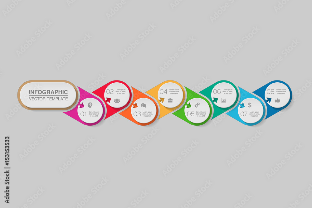 Vector infographic template for diagram, graph, presentation, chart, business concept with 8 options. Vector infographic template for diagram, graph, presentation, chart, business concept with 8 options.