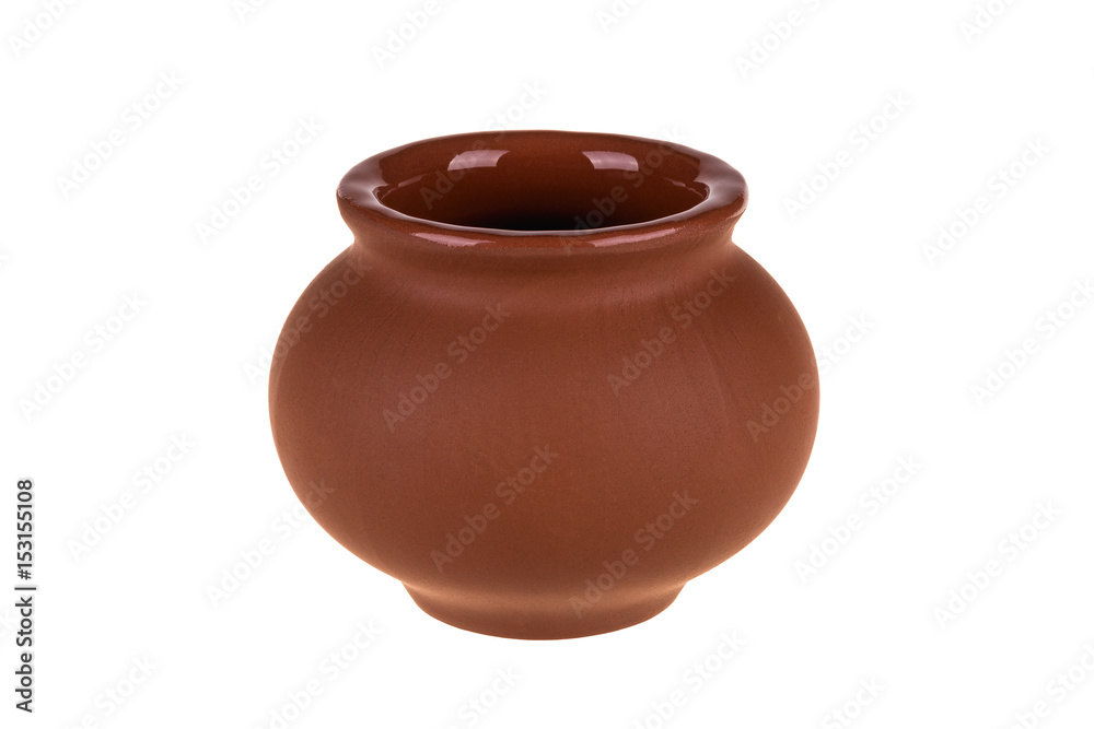 Empty clay pot isolated on white background. Empty clay pot isolated on white background.