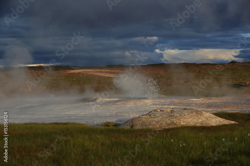 Iceland landscape, Hveravellir geothermal area photo