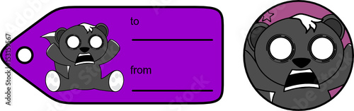 screaming little skunk cartoon gift card in vector format
