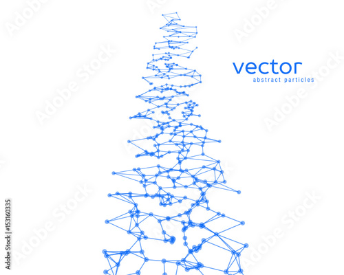Vector background with blue abstract particles.