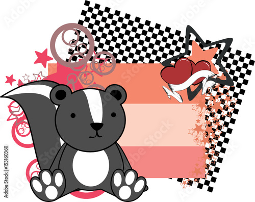 sweet baby skunk cartoon copyspace in vector format